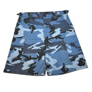 Mega‎ Force BDU Camo Cargo Shorts Mens Large Blue Camouflage Military Tactical